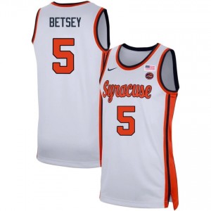 Men Tyler Betsey White Syracuse University #5 Embroidery Jerseys 327351-759