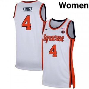 Women Nate Kingz White Syracuse #4 NCAA Jersey 164028-783
