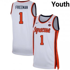 Youth Donnie Freeman White Cuse Orange #1 Replica Jersey 870163-179