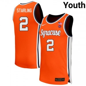 Youth J.J. Starling Orange Cuse #2 Embroidery Jerseys 170043-383