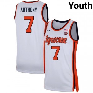 Youth Kiyan Anthony White Syracuse Orange #7 University Jersey 791630-961
