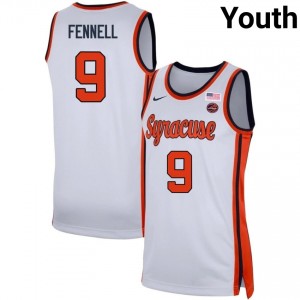 Youth Luke Fennell White Cuse #9 Stitched Jersey 228957-578
