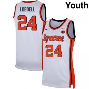 Youth Noah Lobdell White Syracuse Orange #24 High School Jersey 922904-857