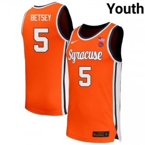 Youth Tyler Betsey Orange Syracuse #5 Official Jerseys 322196-482