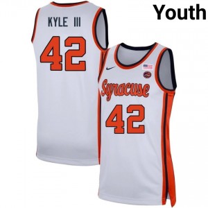 Youth William Kyle III White Syracuse #42 High School Jerseys 639249-296